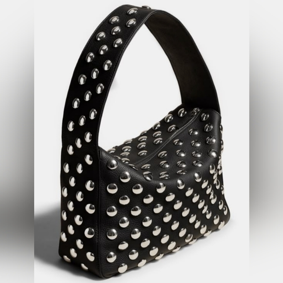 Tony Bianco Natalie Studded Black Leather Handbag Like New Condition - Picture 3 of 6